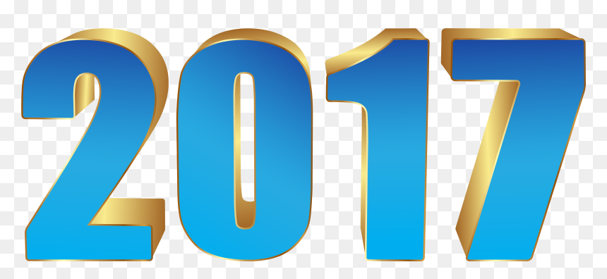 2017 Gold And Blue Png Clipart Image, Transparent Png - 2017 gold png