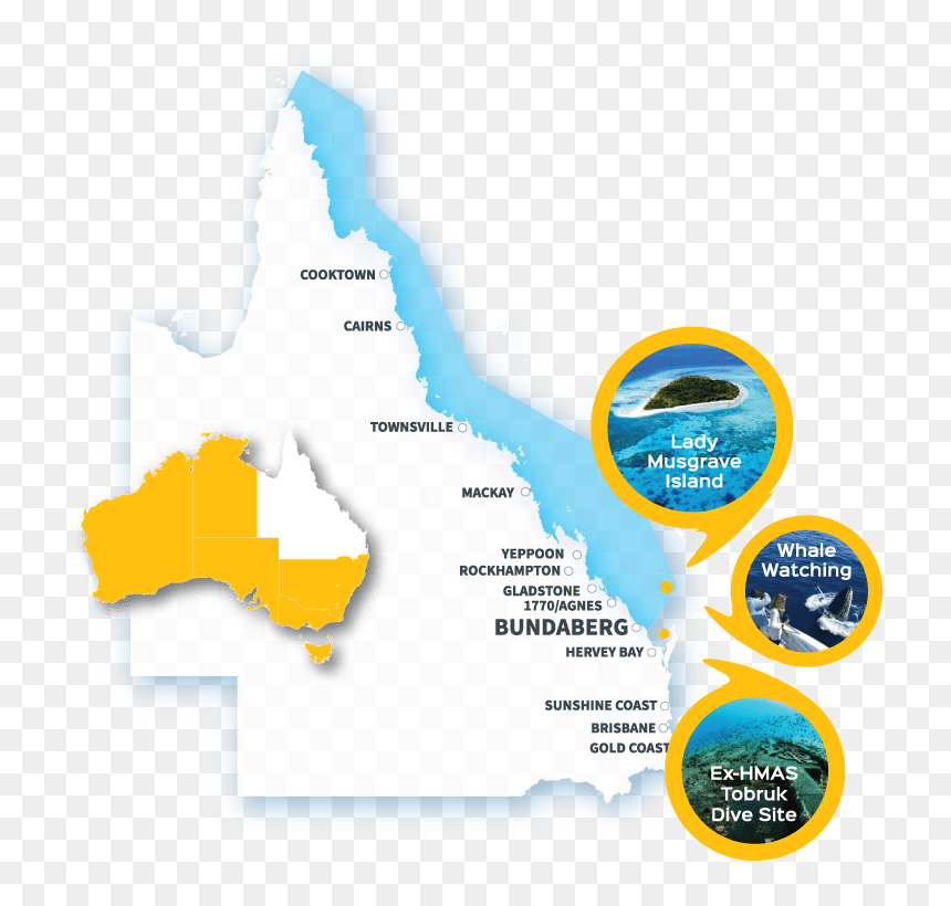 Scuba Diving Queensland Map - Map, HD Png Download - marina joyce png