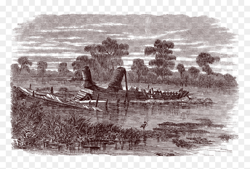 The Corps Takes The Teche - Mast, HD Png Download - sunken ship png