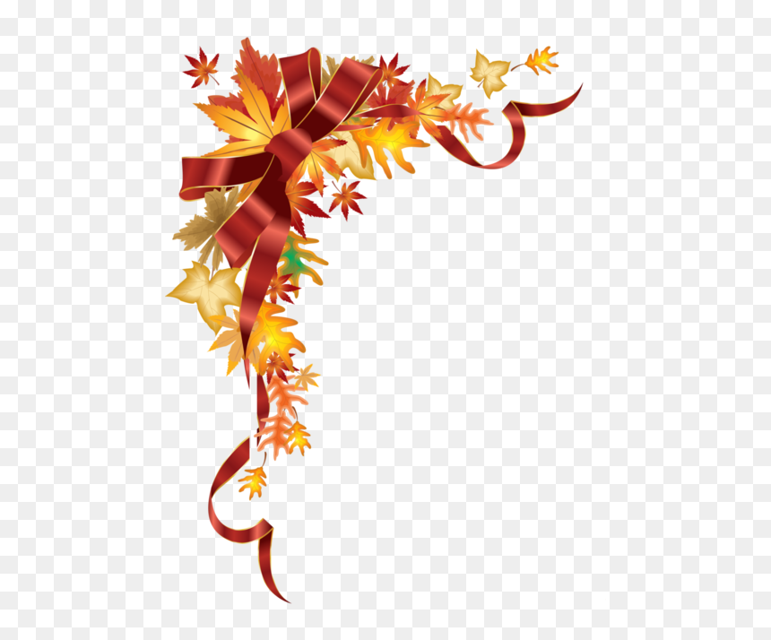 Card Border Design Png, Transparent Png - hojas de otoño png