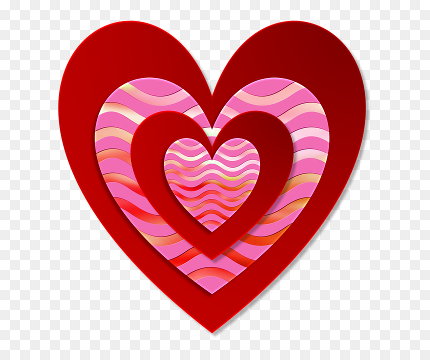 Red And Pink Heart, HD Png Download - corazon rosa png