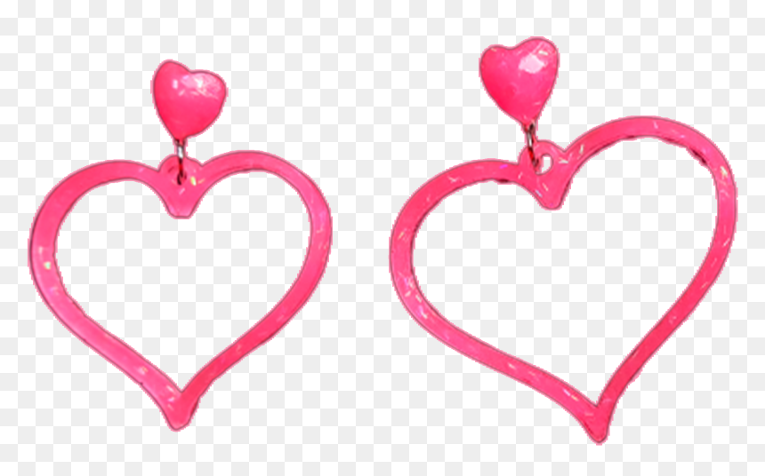 Pendientes Neón Con Forma De Corazón - Heart, HD Png Download - corazon rosa png