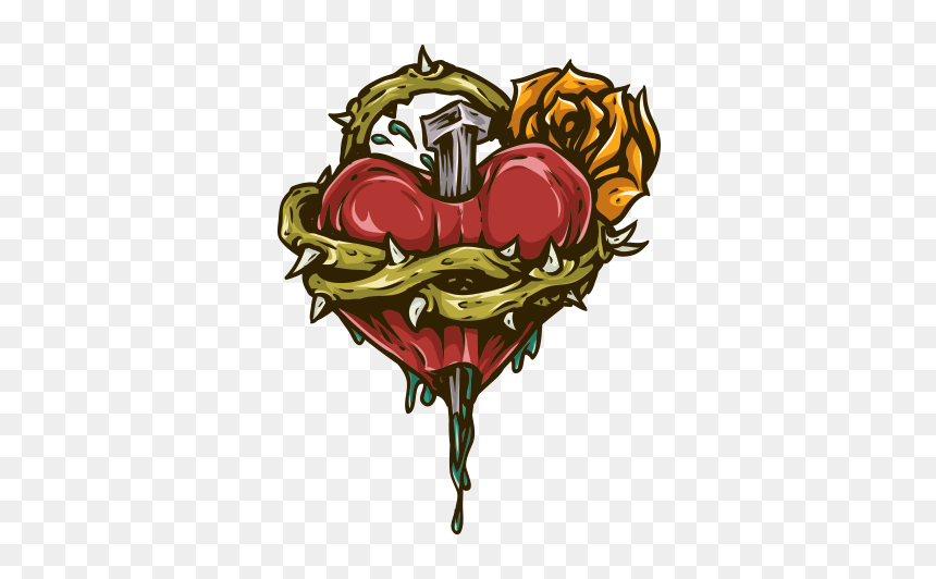 Heart With Rose Thorns - Illustration, HD Png Download - rose thorns png