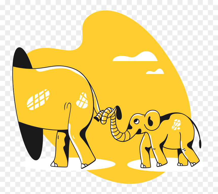 Indian Elephant, HD Png Download - elephant vector png