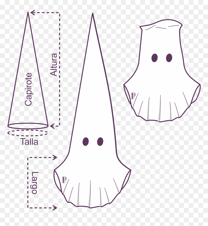 Patrones Técnicos Online - Hacer Un Capirote De Nazareno, HD Png Download - antifaz png