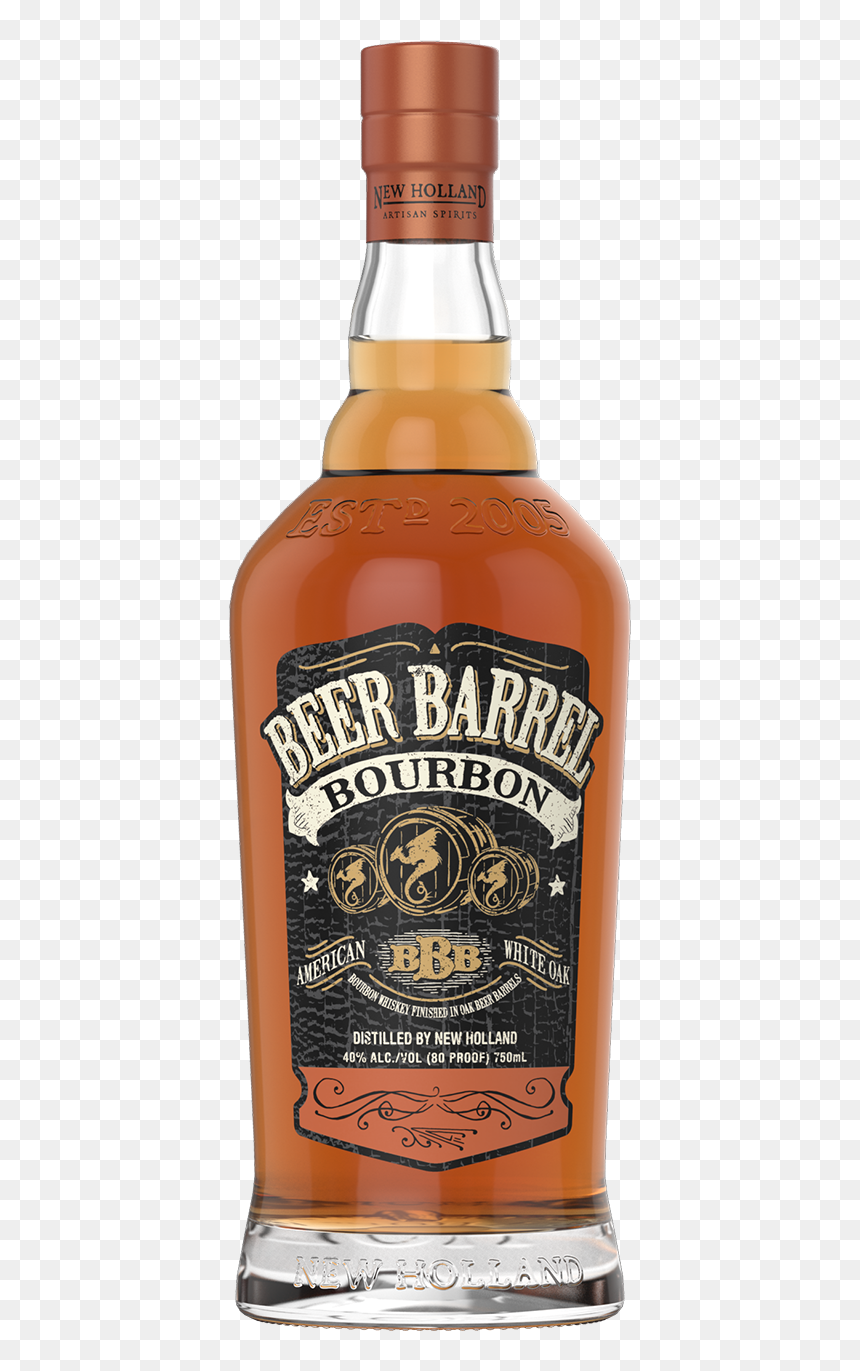 A Bottle With A White Sign With Black Text With Jack, HD Png Download - beer barrel png