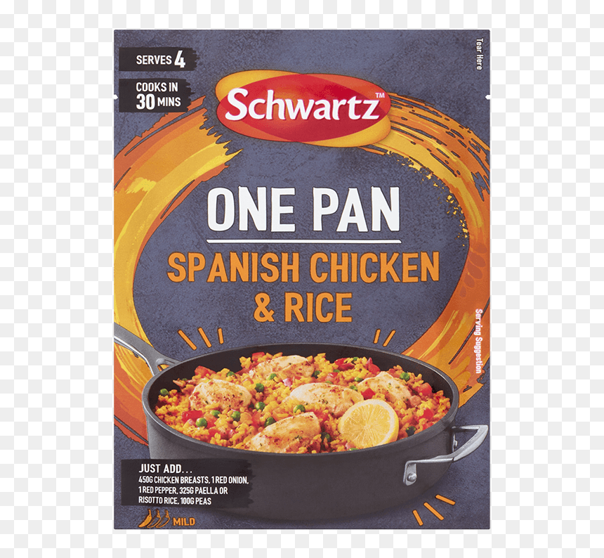 Schwartz One Pan Spanish Chicken Rice Recipe Mix - Schwartz One Pan Italian Chicken Risotto, HD Png Download - paella png
