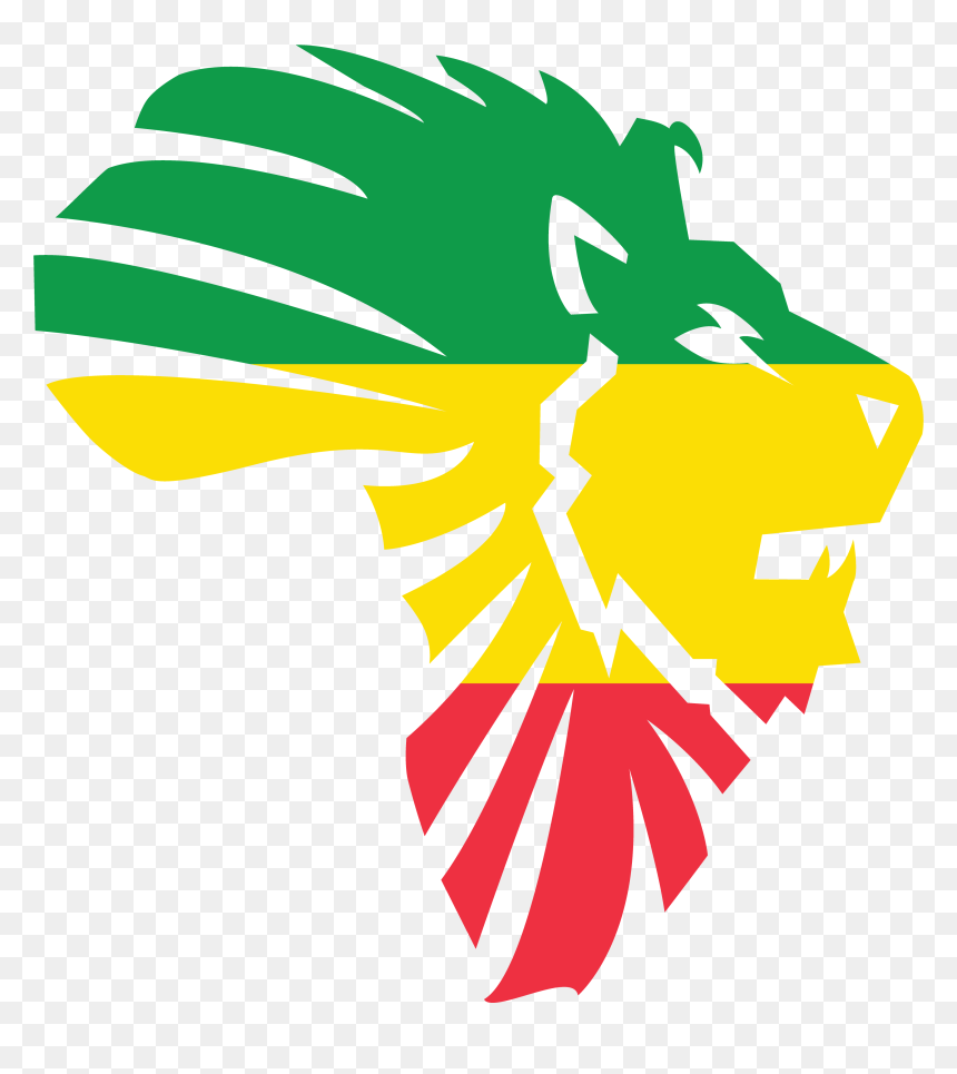 A Beautiful Graphic Red, Gold And Green Lion"s Head - Africa Reggae, HD Png Download - lion head vector png