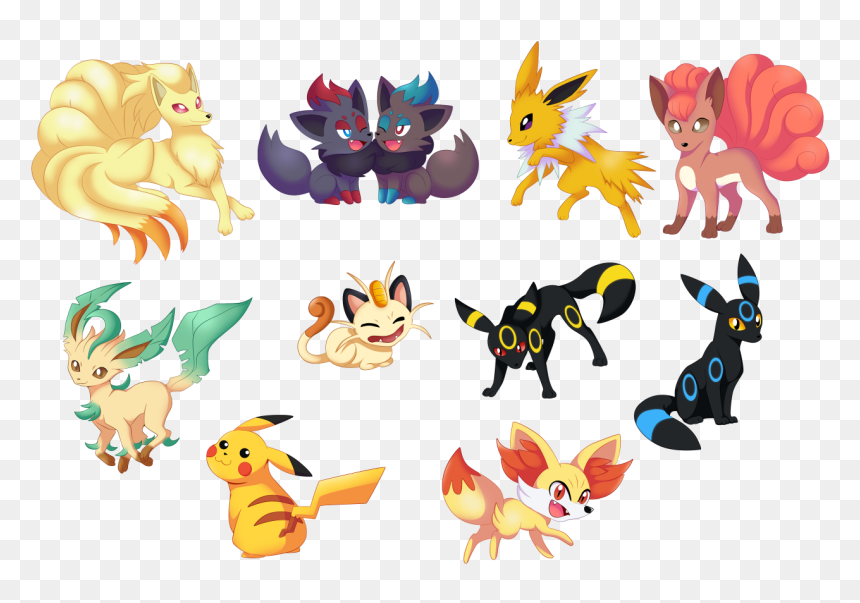 Vulpix And Leafeon, HD Png Download - ninetales png