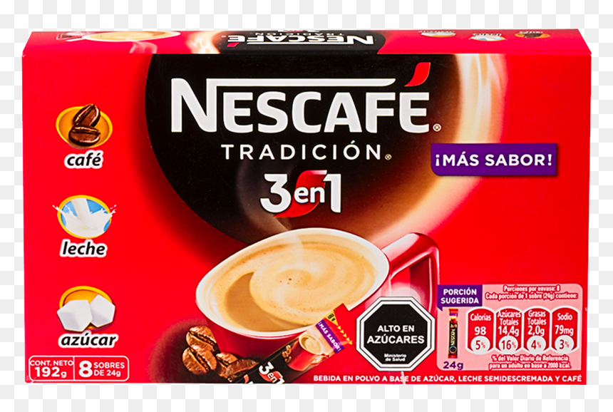 Nescafe Coffee 3 In 1, HD Png Download - cafe con leche png