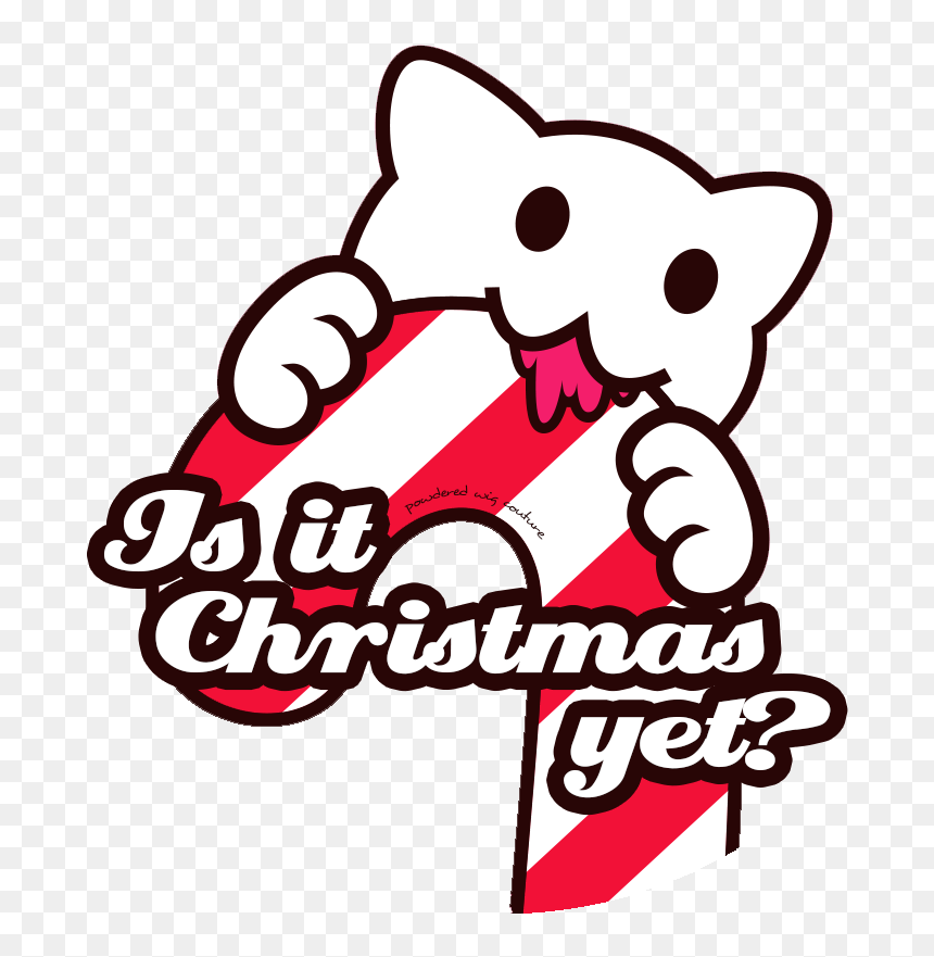 Christmas Cat No Background - Cartoon, HD Png Download - powdered wig png
