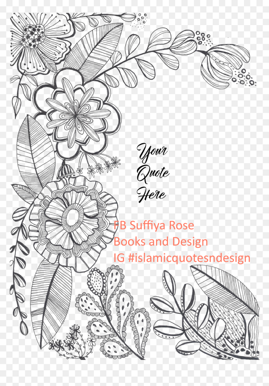 Floral Lines Illustration By Suffiya Rose Books And - Line Art, HD Png Download - floral lines png