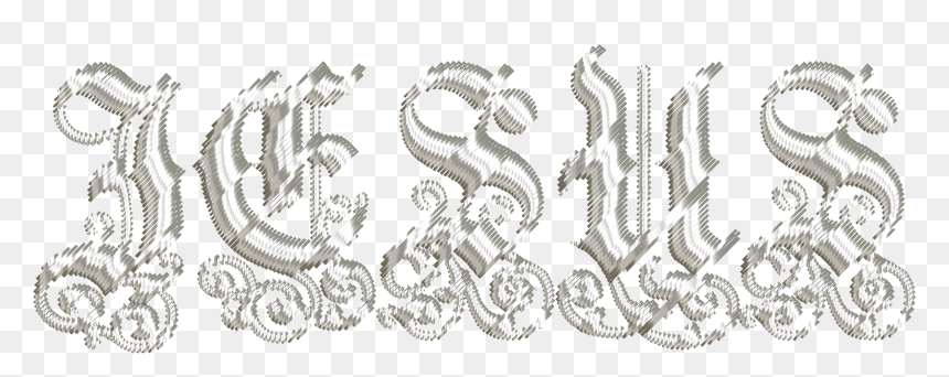 Mirrored Chrome Jesus Typography Lines No Background - Art, HD Png Download - floral lines png