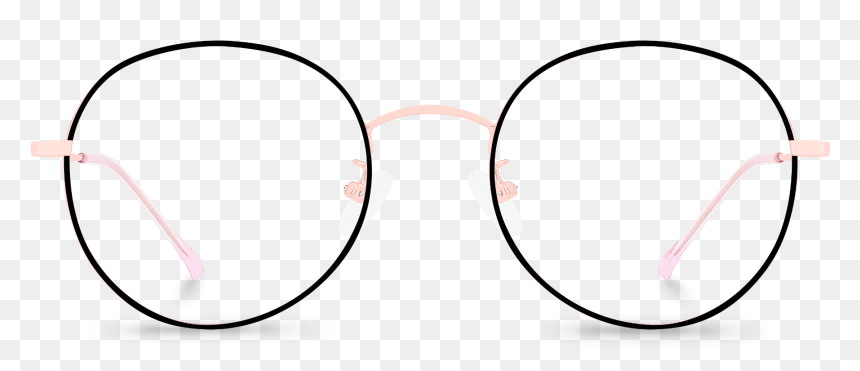 Front View Of Pantera Oval Glasses Made From Black - Circle, HD Png Download - circle glasses png