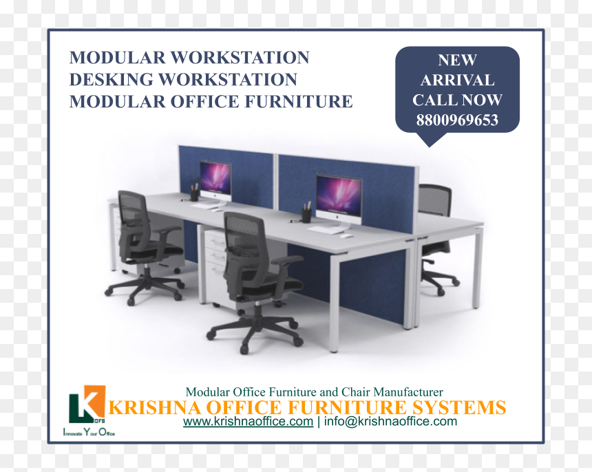 Work Station Deviders Wiht Screen Stand, HD Png Download - reception desk png