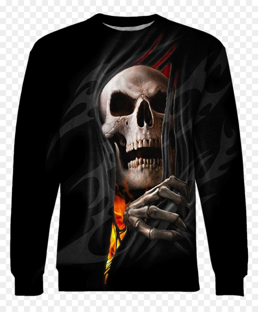 Fire Skull Tshirt - T-shirt, HD Png Download - death skull png