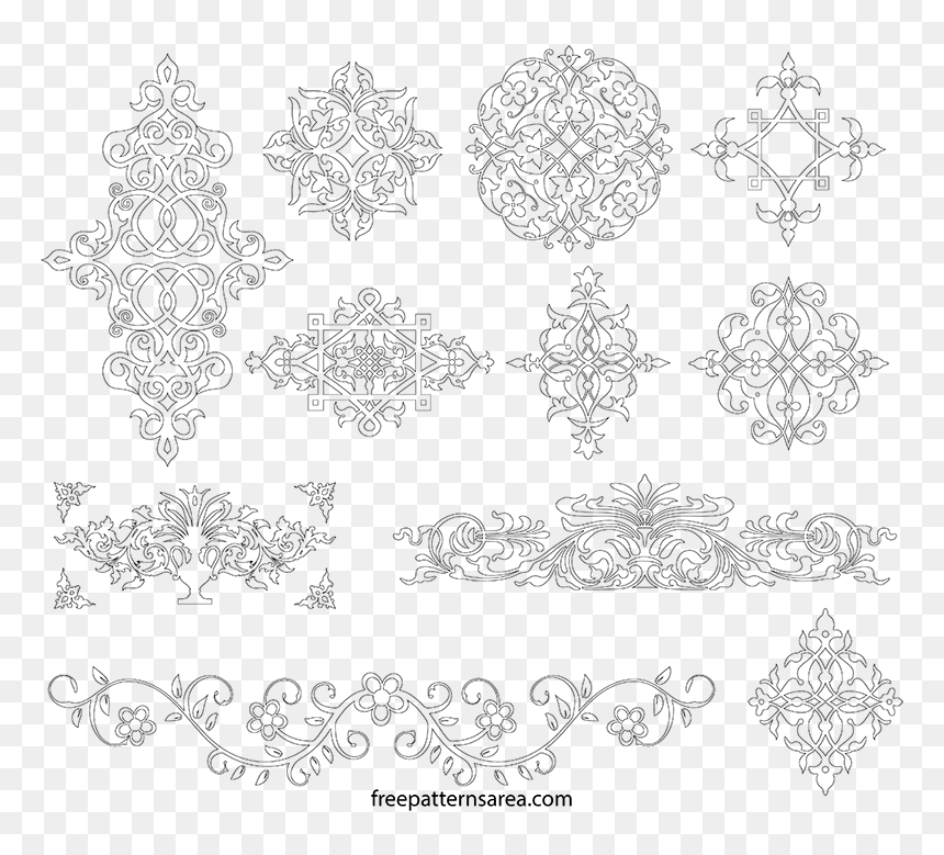 Floral Ornaments Decor, HD Png Download - ornament line png