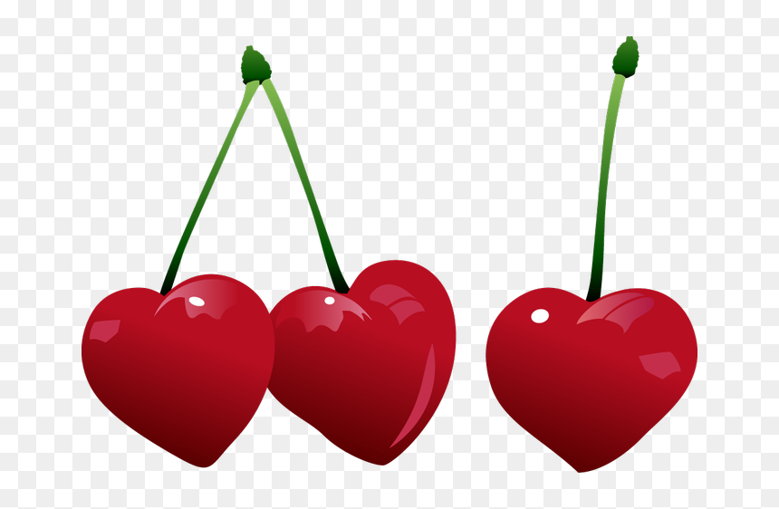 Hearts Cherries Clipart - Heart Cherry Clipart, HD Png Download - cherry emoji png