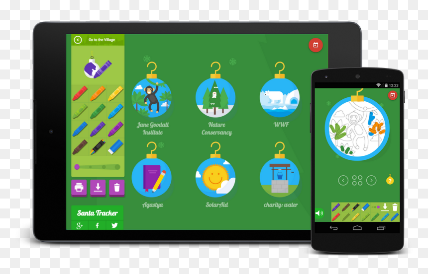 Santa Tracker Ornaments - Tablet Computer, HD Png Download - ho ho ho png