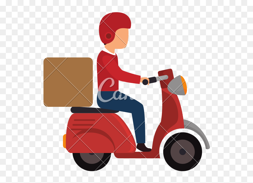 Scooter Vector Delivery Man - Home Pick Up Service, HD Png Download - delivery man png