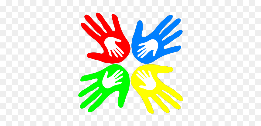 Four Colored Hands 45 Degree Svg Clip Arts, HD Png Download - degree png