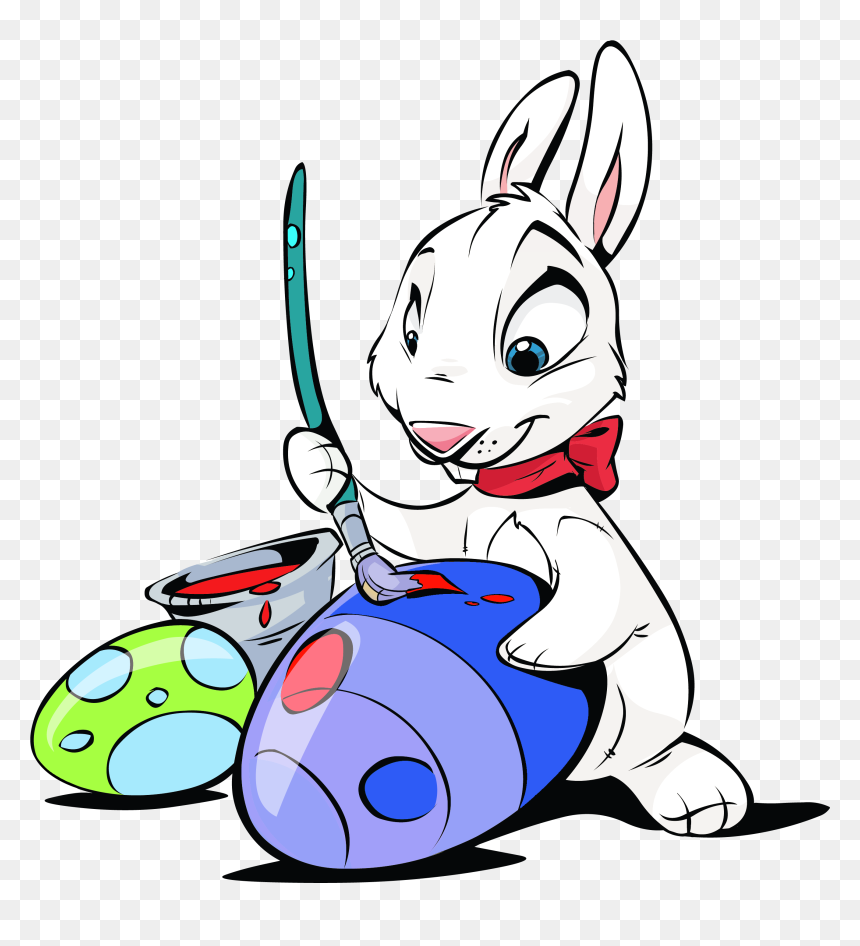 Easter Bunny Painting Eggs Transparent Png Clipartu200b - Easter Bunny Painting Eggs, Png Download - bunny.png