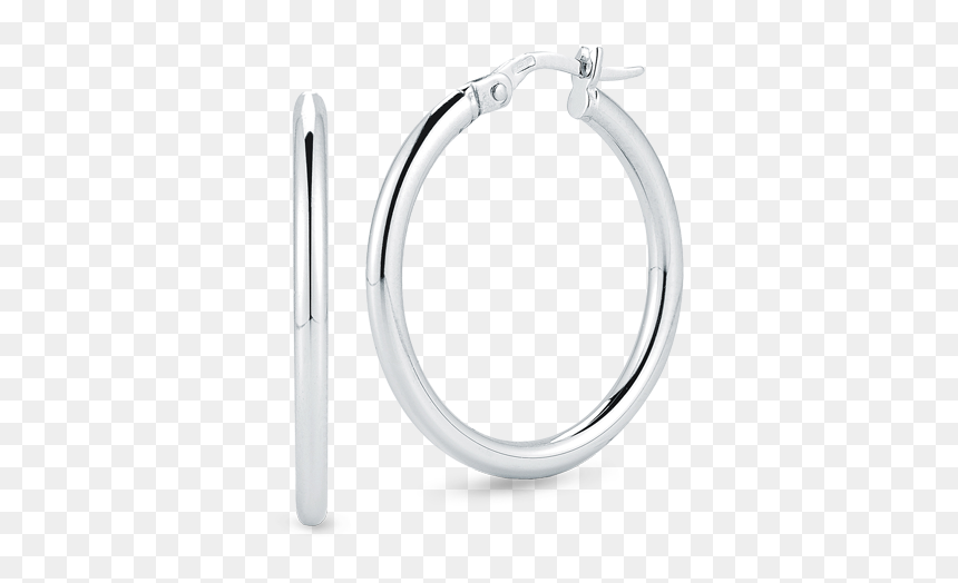 Roberto Coin Perfect Gold Hoops™ 18k White Gold Small - Body Jewelry, HD Png Download - earing png