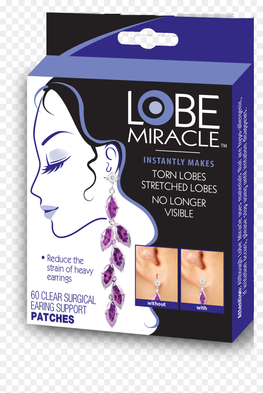 Lobe Wonder Earring Support 60 Patches , Png Download - Lobe Wonder Ear Support Patches, Transparent Png - earing png