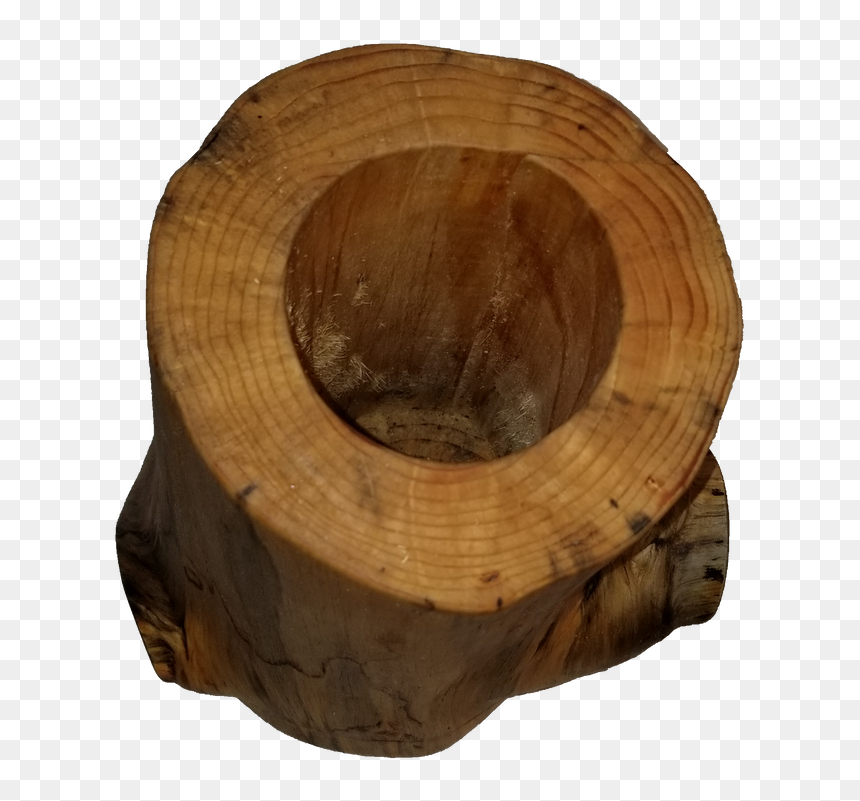 Rustic Pine Log Vase - Plywood, HD Png Download - wood slice png