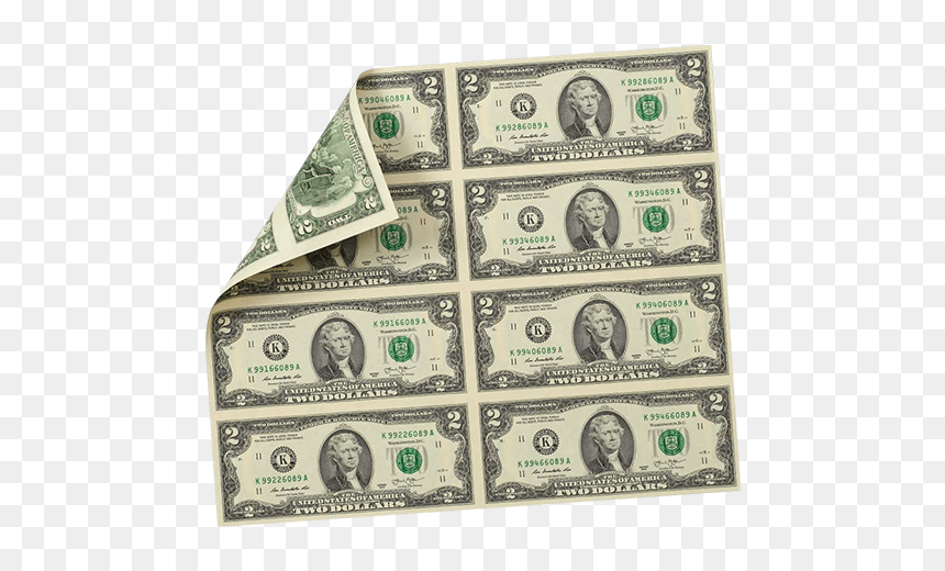 Uncut Currency - Framed Uncut 2 Dollar Bills, HD Png Download - $100 bill png