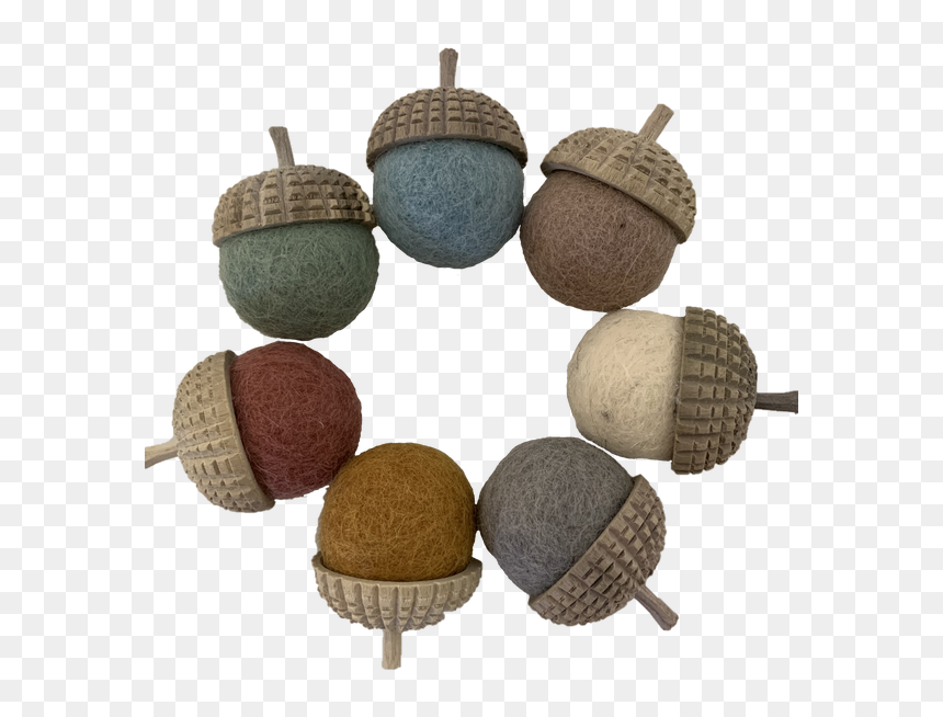 Papoose Earth Felt And Wood Acorns"
 Class="lazyload - Sandwich Cookies, HD Png Download - acorns png
