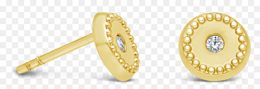 9ct Gold Cubic Zirconia Earing, HD Png Download - earing png