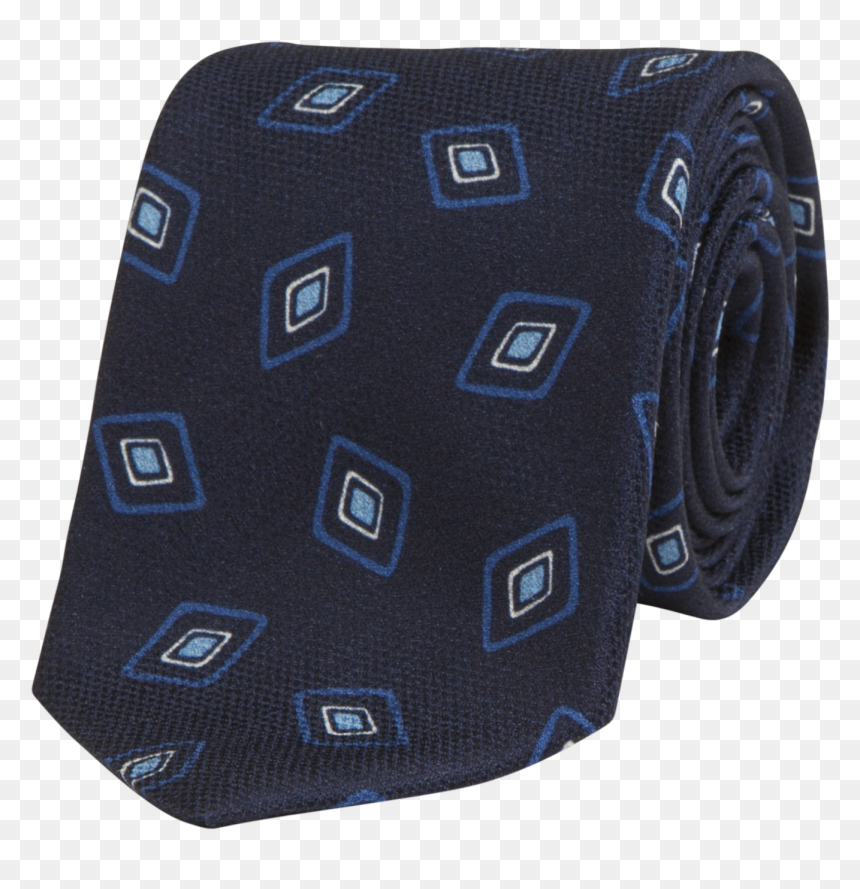 Navy Diamond Block Print Silk Tie"
 Title="navy Diamond - Leather, HD Png Download - diamond block png