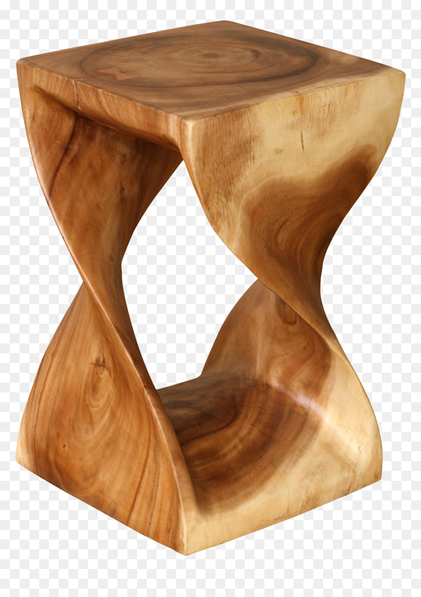 Wood Twist Stool, HD Png Download - wood slice png