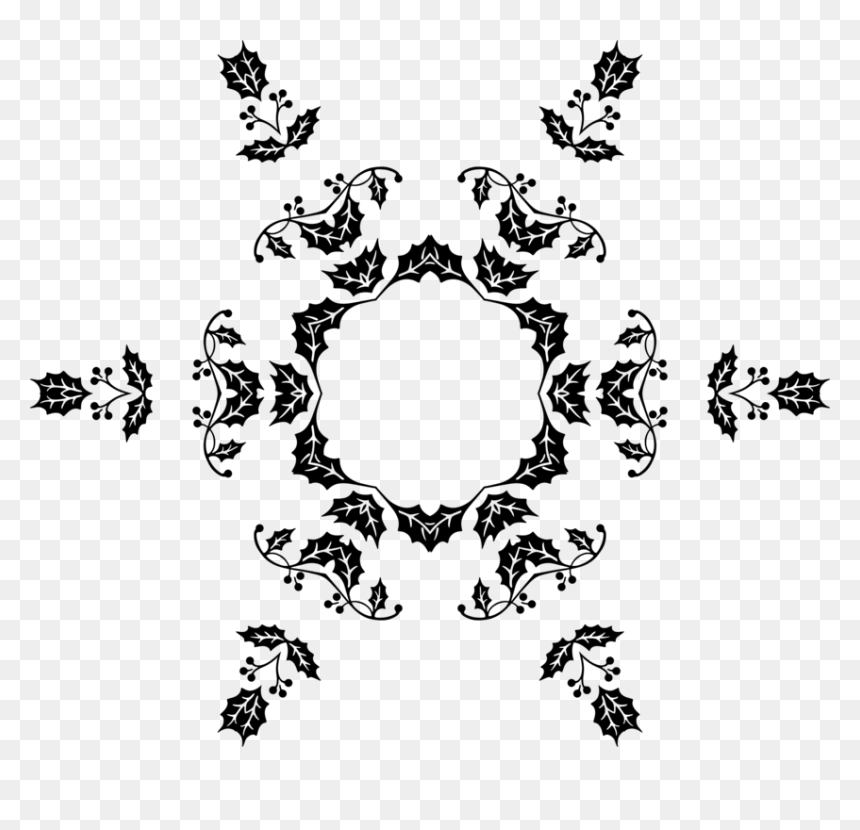 Line Art,plant,symmetry - Leaf, HD Png Download - holly branch png