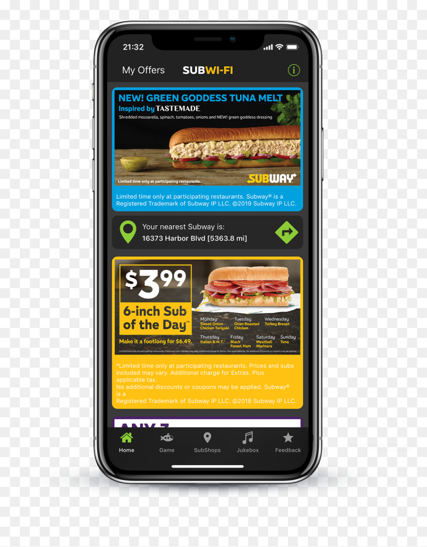 Smartphone, HD Png Download - subway sub png