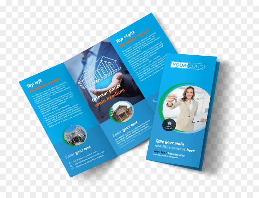 Real Estate Agent Brochure Template Preview - Travel Tri Fold Brochure Design, HD Png Download - real estate agent png