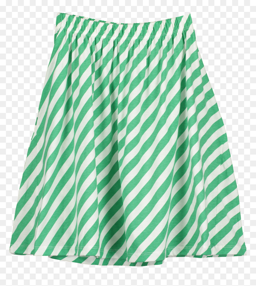 Skirt, Vanilla & Grass Green, Diagonal Stripe - Miniskirt, HD Png Download - grass skirt png