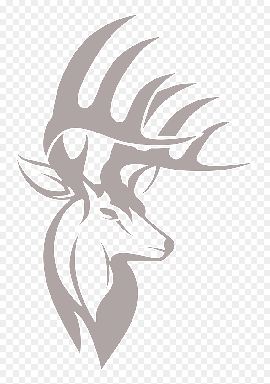 Red Deer Logo Clip Art - Black And White Buck, HD Png Download - deer clipart png