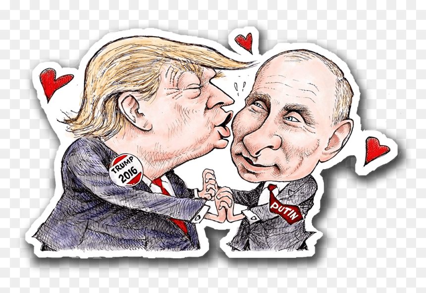 Trump Putin Love Affair - Trump Putin Love Story, HD Png Download - trump cartoon png