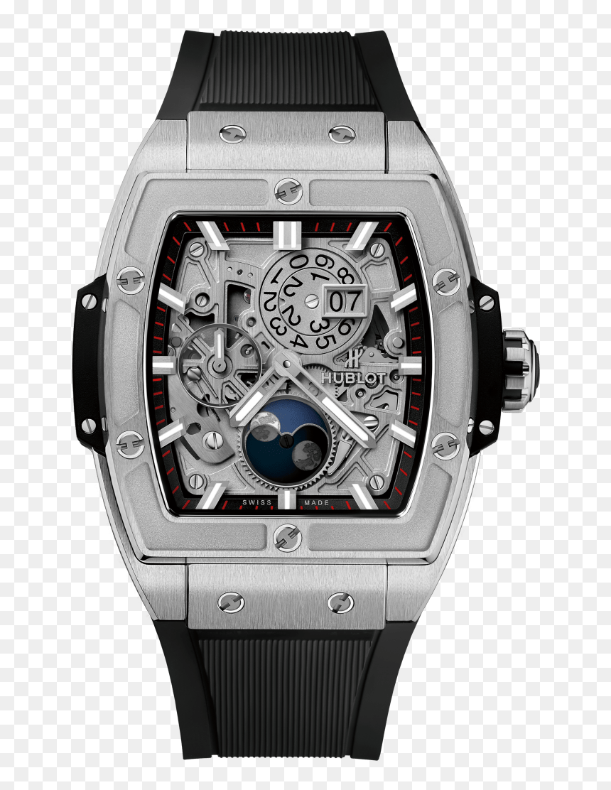 Spirit Of Big Bang Moonphase Titanium 42 Mm, Front - Hublot Spirit Of Big Bang Moonphase, HD Png Download - phases of the moon png