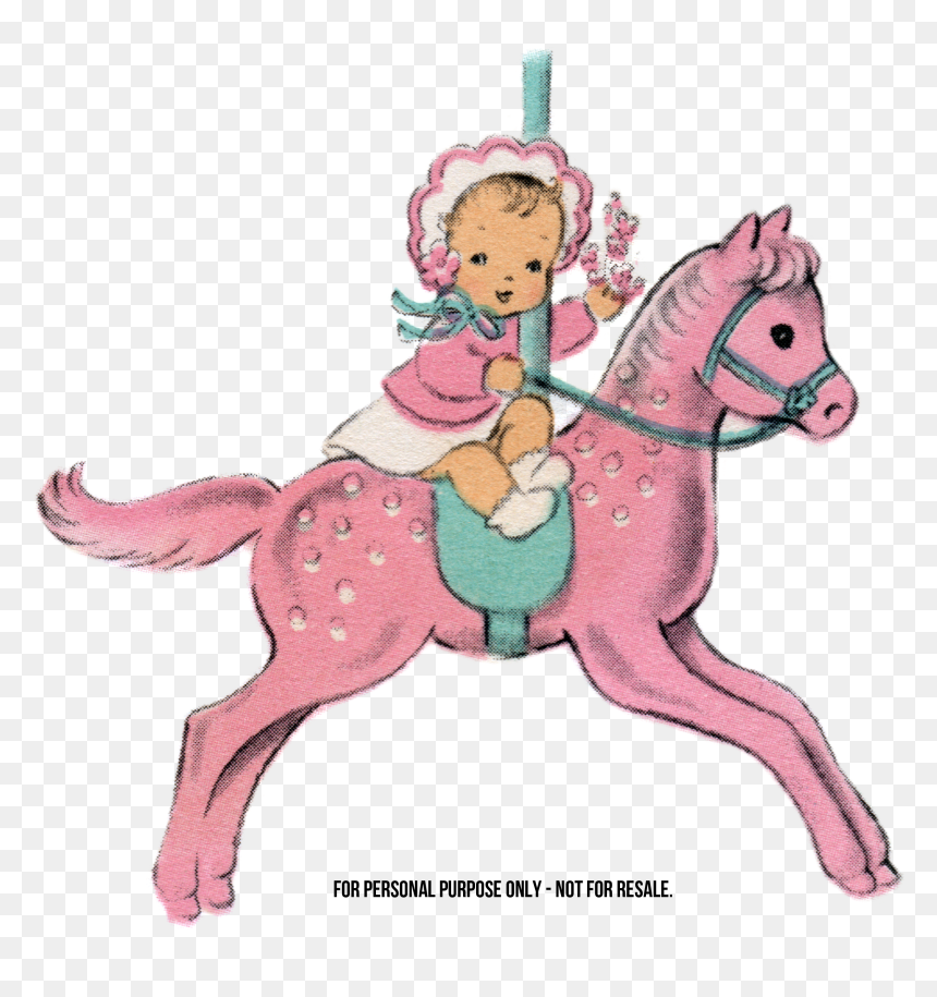 Baby Horse Clipart - Girly Carousel Horse Clipart, HD Png Download - baby horse png