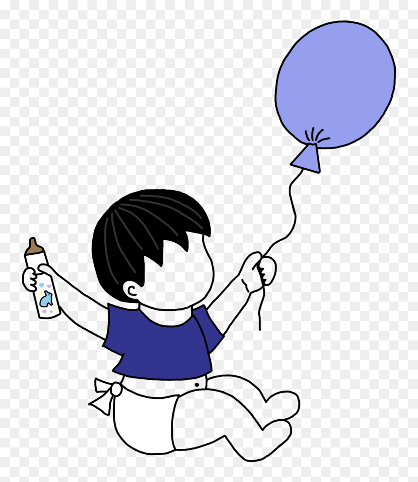Adoption Announcements Baby Boy With Balloons Mandys - Clip Art, HD Png Download - balloon boy png
