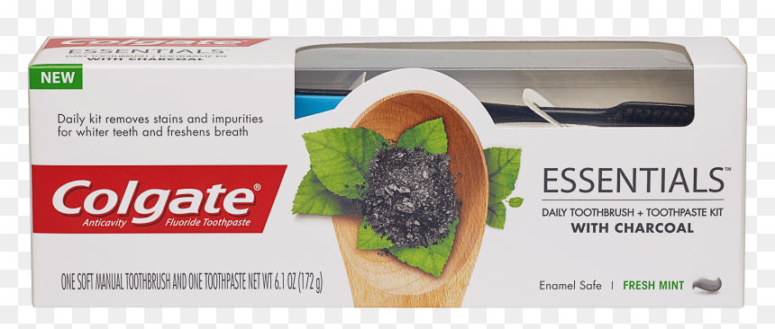 Colgate Essentials With Charcoal Toothpaste, HD Png Download - colgate png
