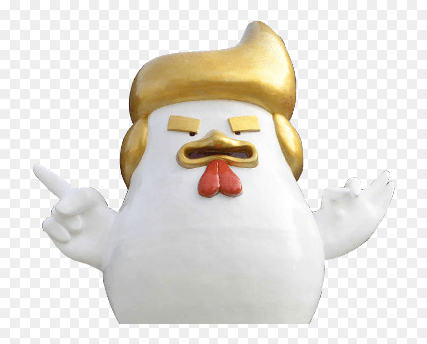 Trump Rooster Year Statue In China - Rooster, HD Png Download - trump cartoon png