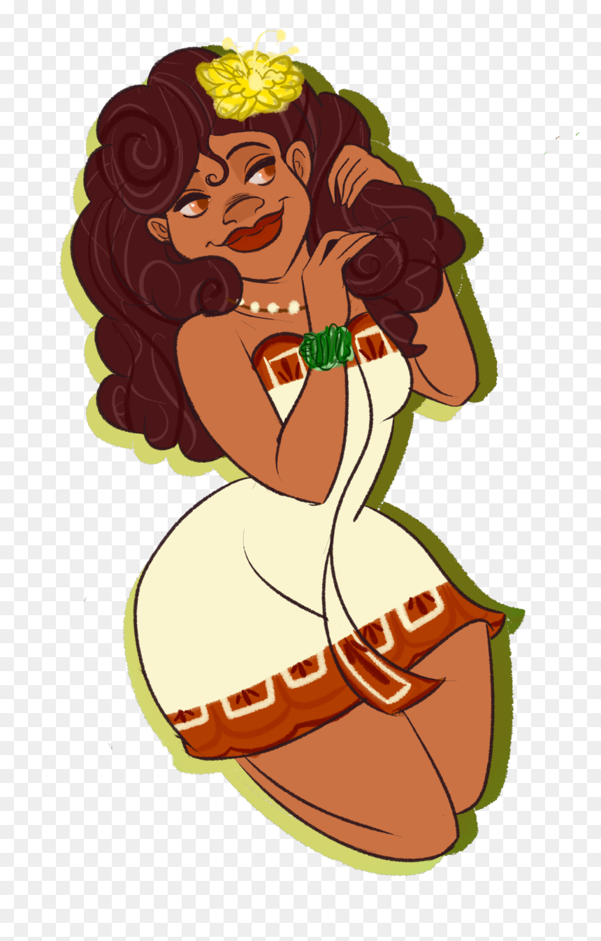Cartoon Full Body Moana, HD Png Download - grass skirt png