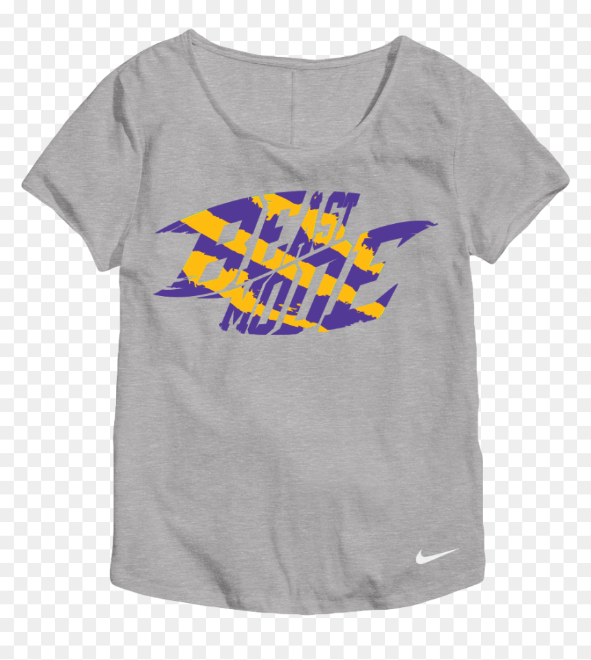 Thrilla Nation Womens Grey Dri Fit Shirt Front 4, HD Png Download - beast mode png