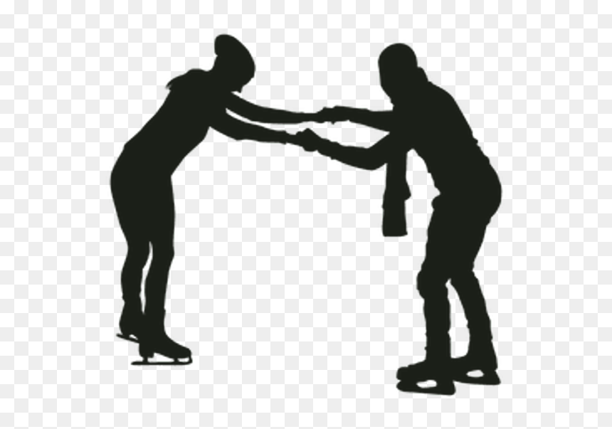 Clipart Of Silhouette Ice Skating Couples, HD Png Download - ice skater png