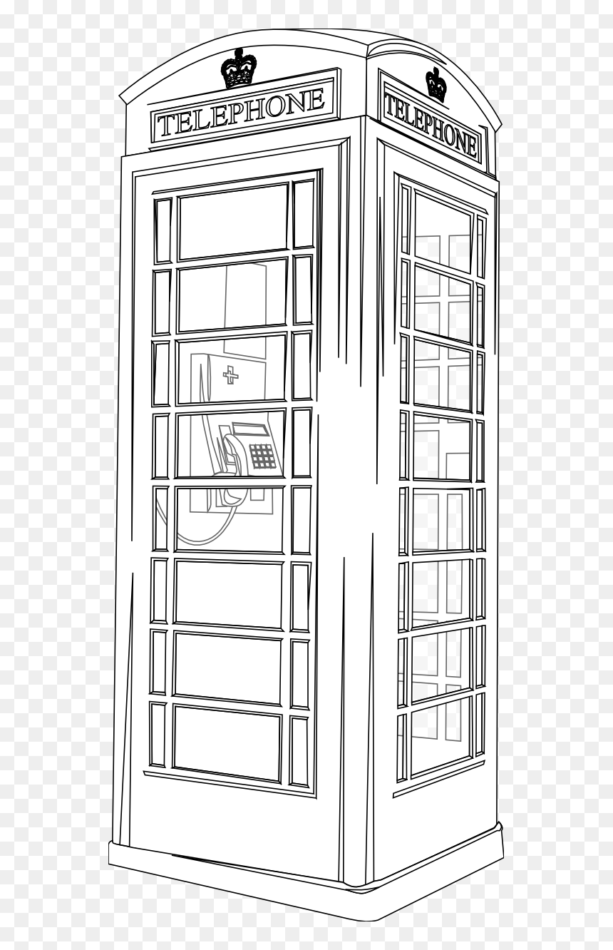 Telephone Box Line Drawing, HD Png Download - coupon outline png