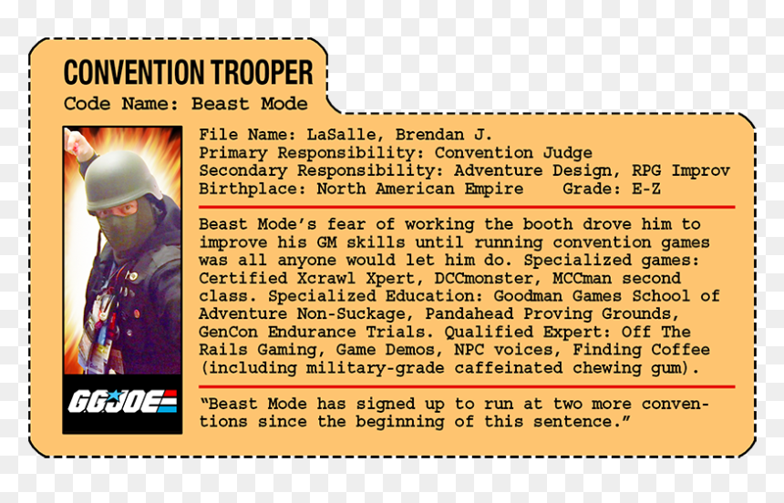 Ggjoe Brendan Lasalle - Gi Joe, HD Png Download - beast mode png